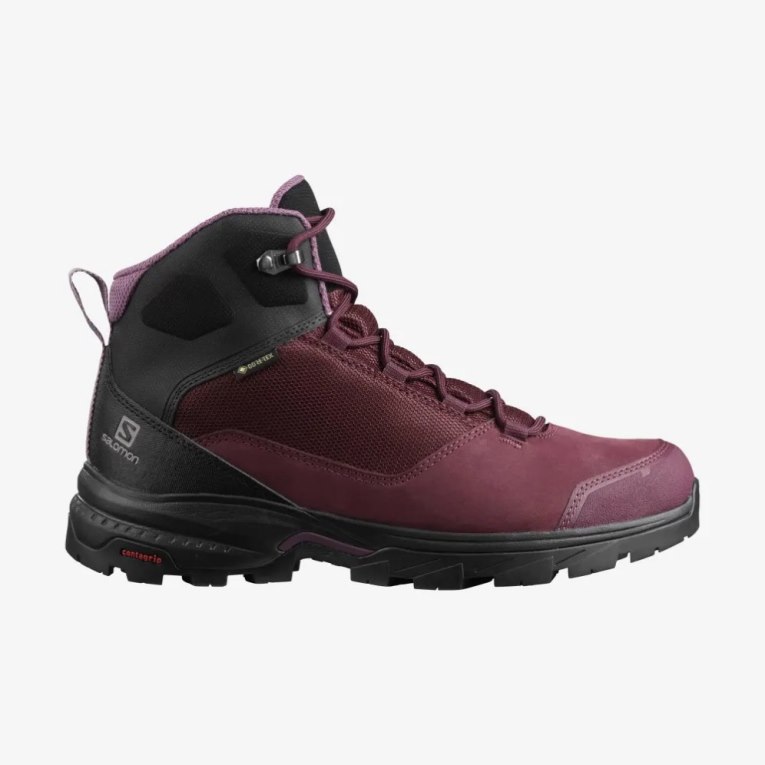 Botas Montaña Salomon Outward GTX Mujer Vino | MX KQHS835